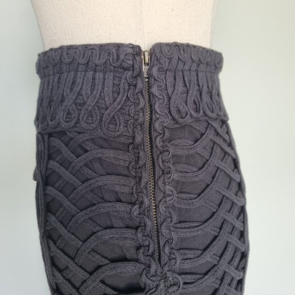Sass & Bide Cotton Twists Black Lace Fringe Mini Skirt Size 12 - Picture 7 of 11